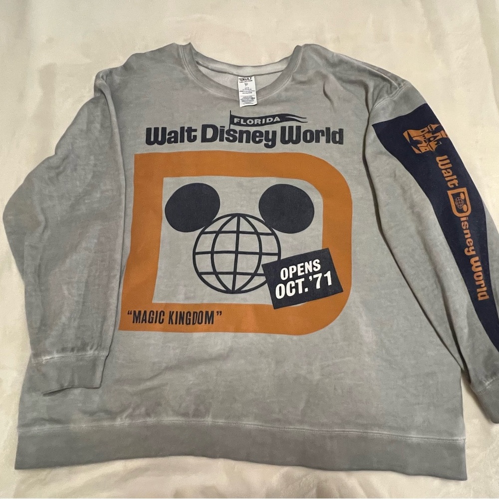 Disney Vault Collection Gray and Orange Magic Kingdom Sweatshirt